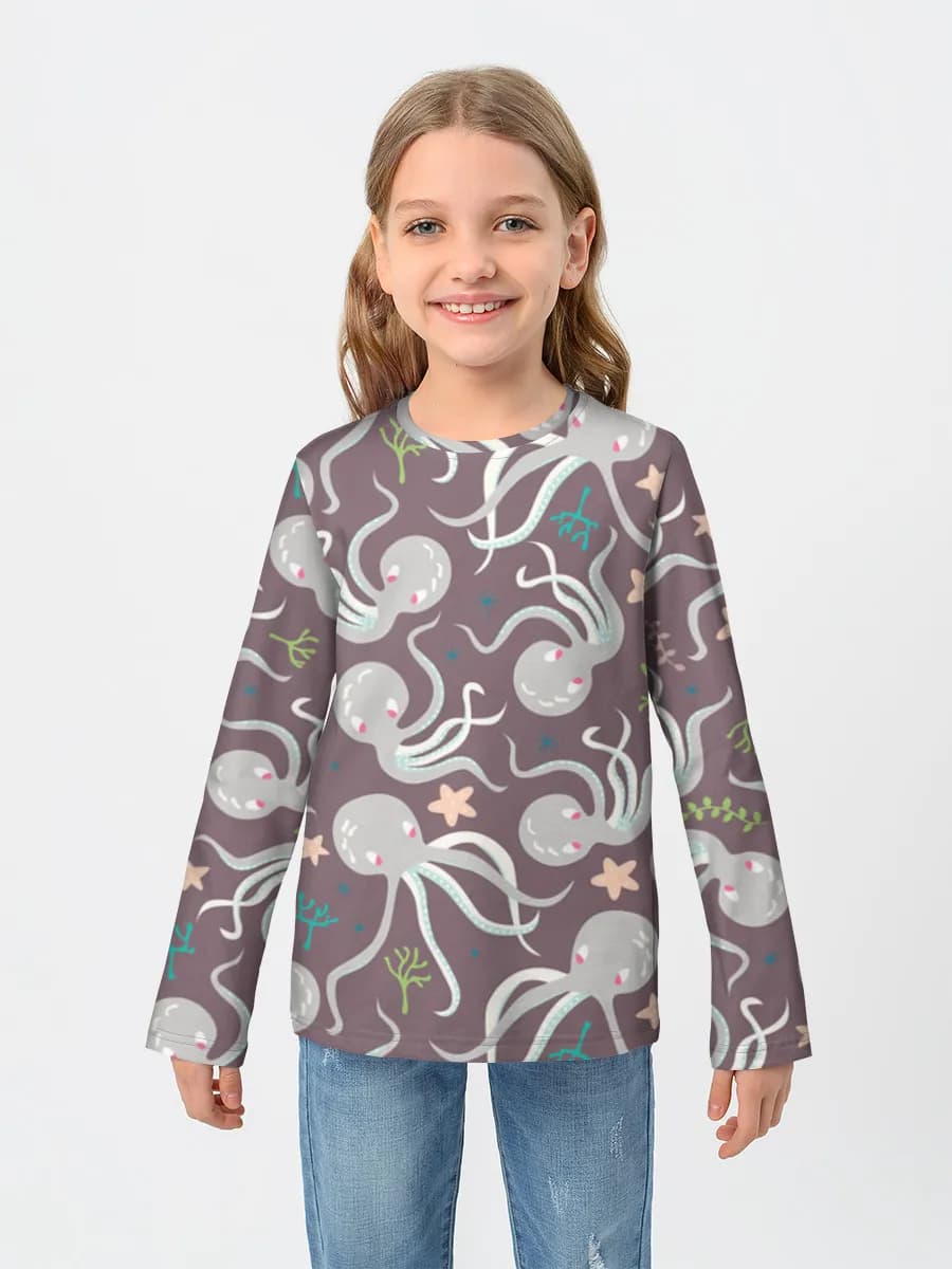Camiseta Manga Larga de Algodón Niña
