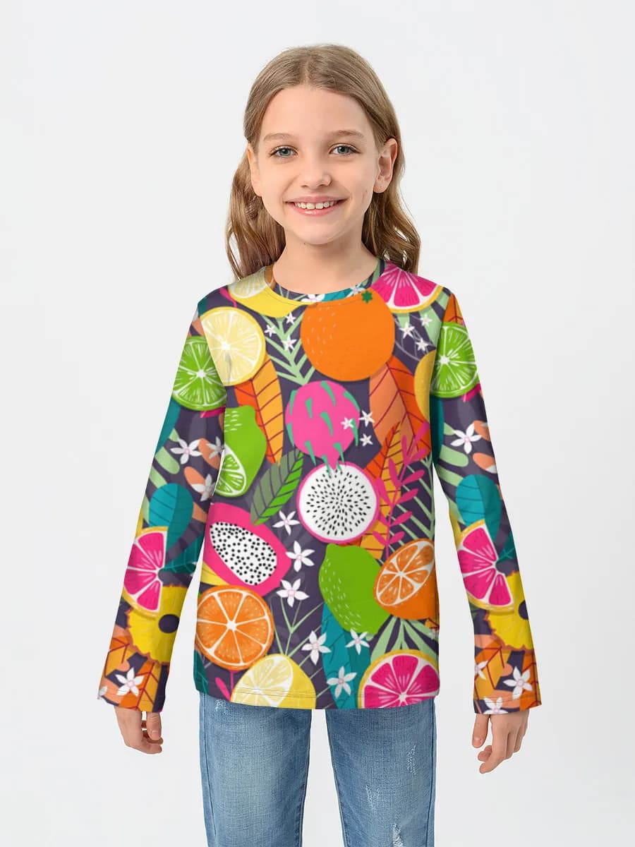 Girls' cotton long sleeve shirt