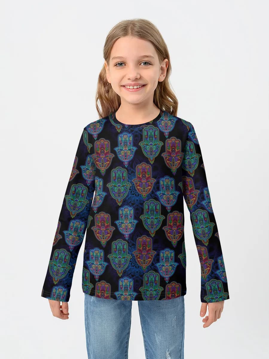 Girls' cotton long sleeve shirt