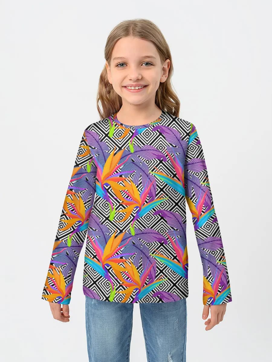 Girls' cotton long sleeve shirt