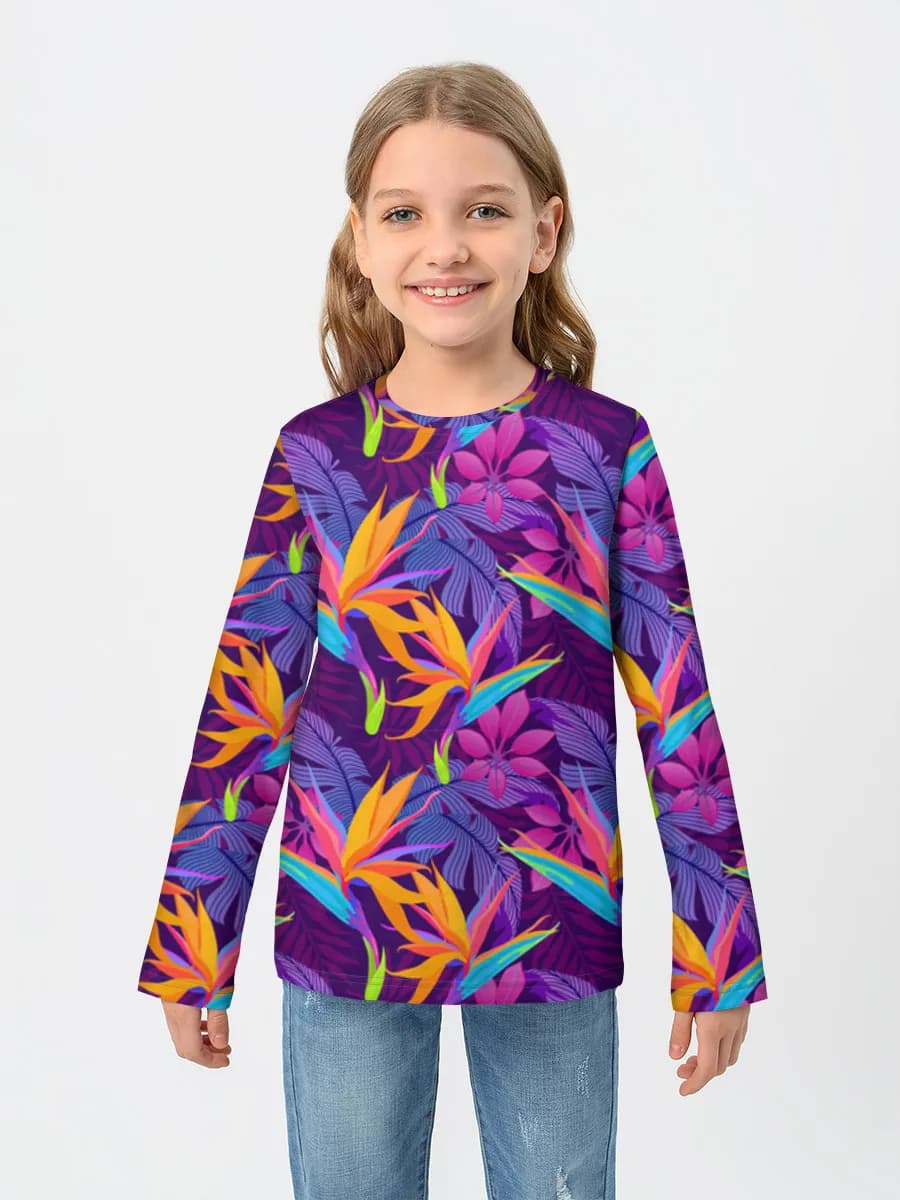 Girls' cotton long sleeve shirt