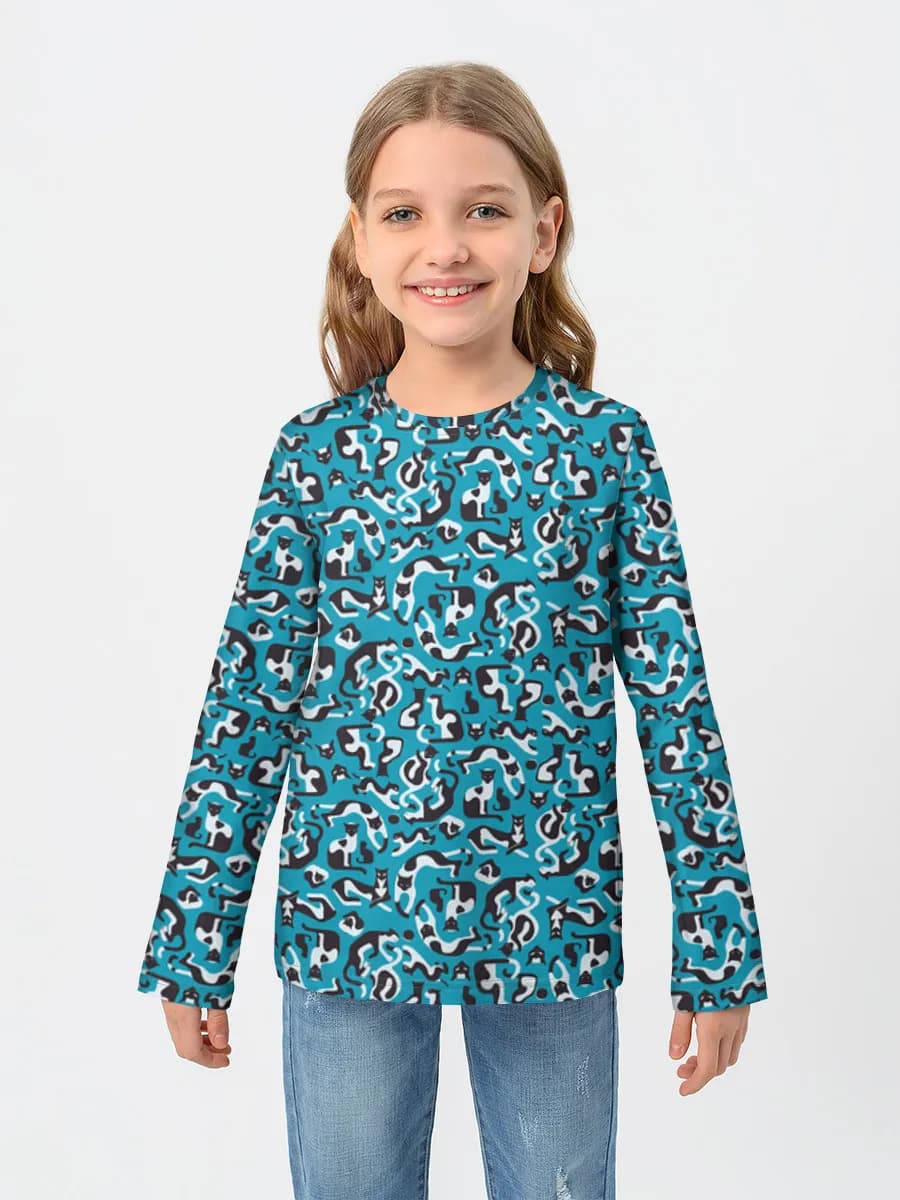 Girls' cotton long sleeve shirt