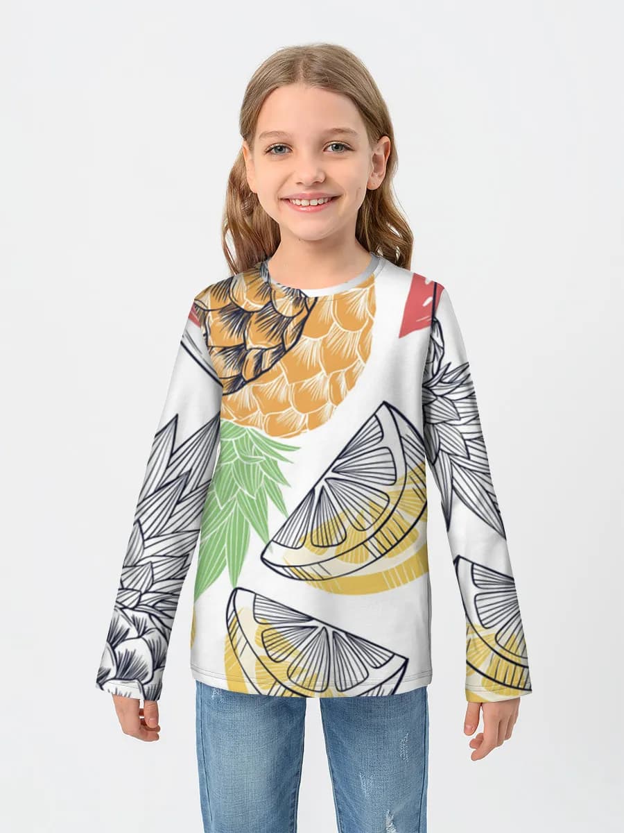 Girls' cotton long sleeve shirt