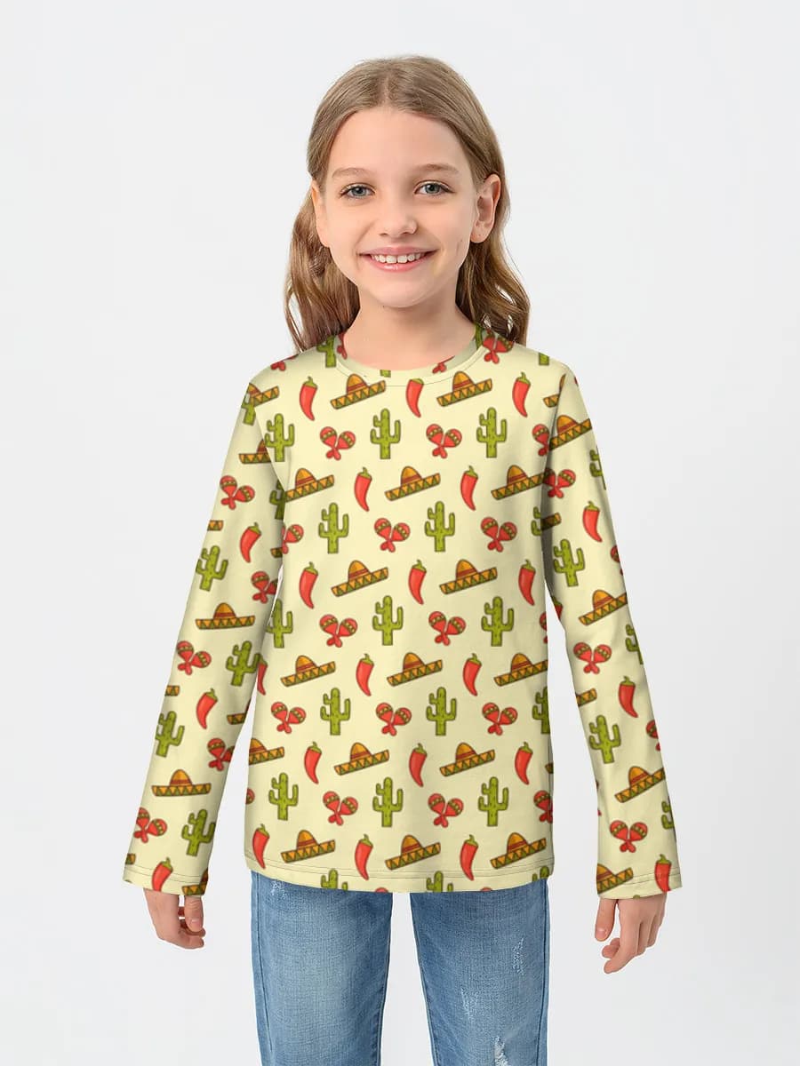 Girls' cotton long sleeve shirt