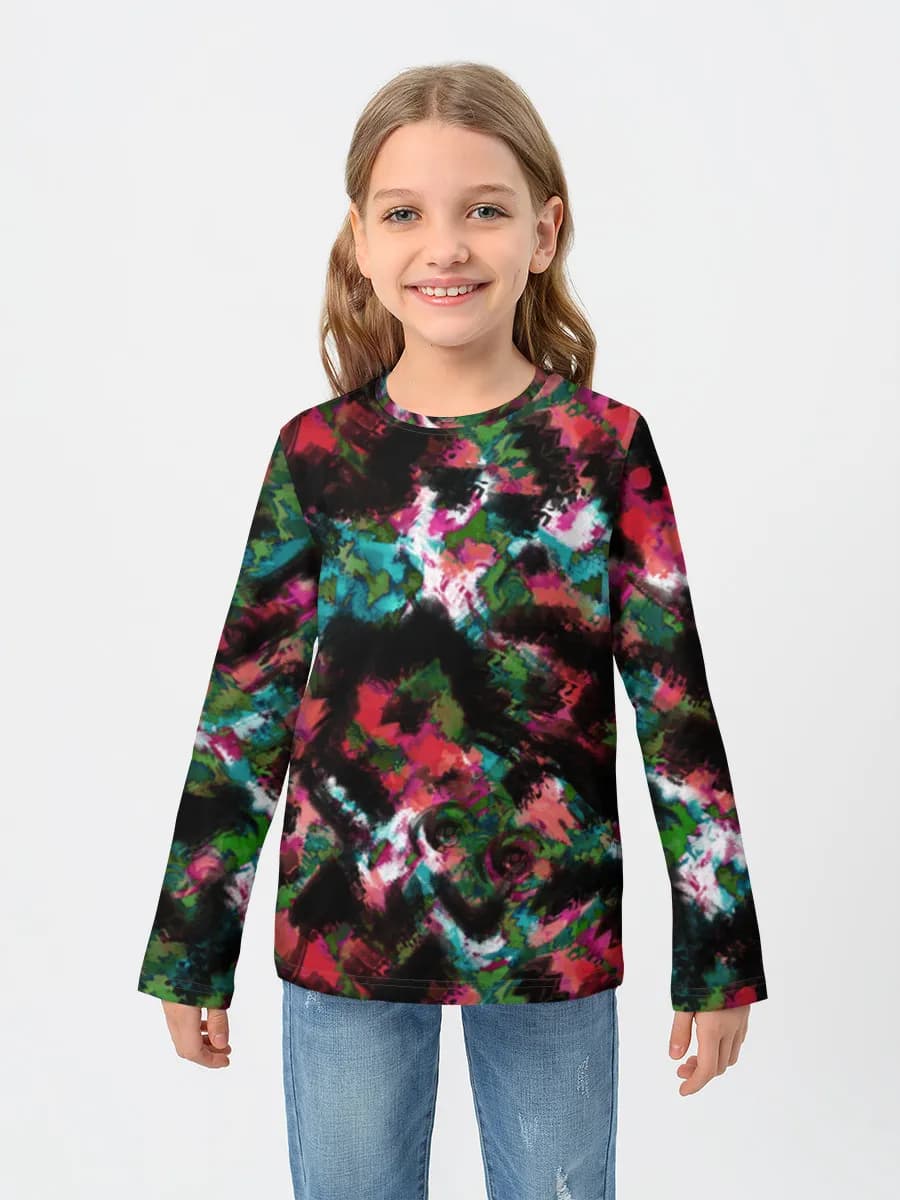 Girls' cotton long sleeve shirt