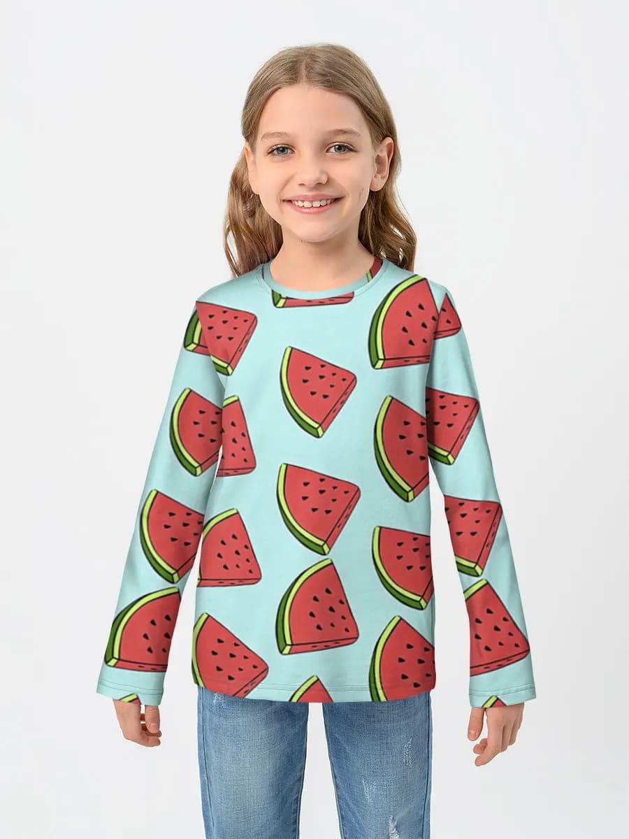 Girls' cotton long sleeve shirt