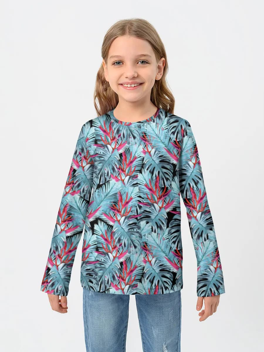 Girls' cotton long sleeve shirt