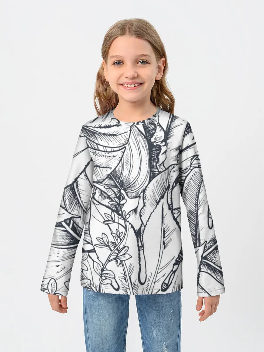 Girls' cotton long sleeve shirt