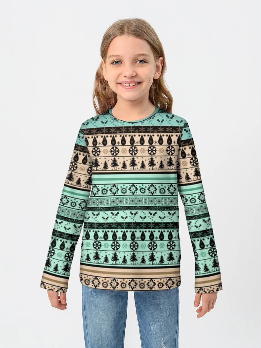 Girls' cotton long sleeve shirt