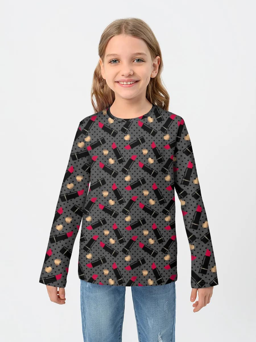Girls' cotton long sleeve shirt