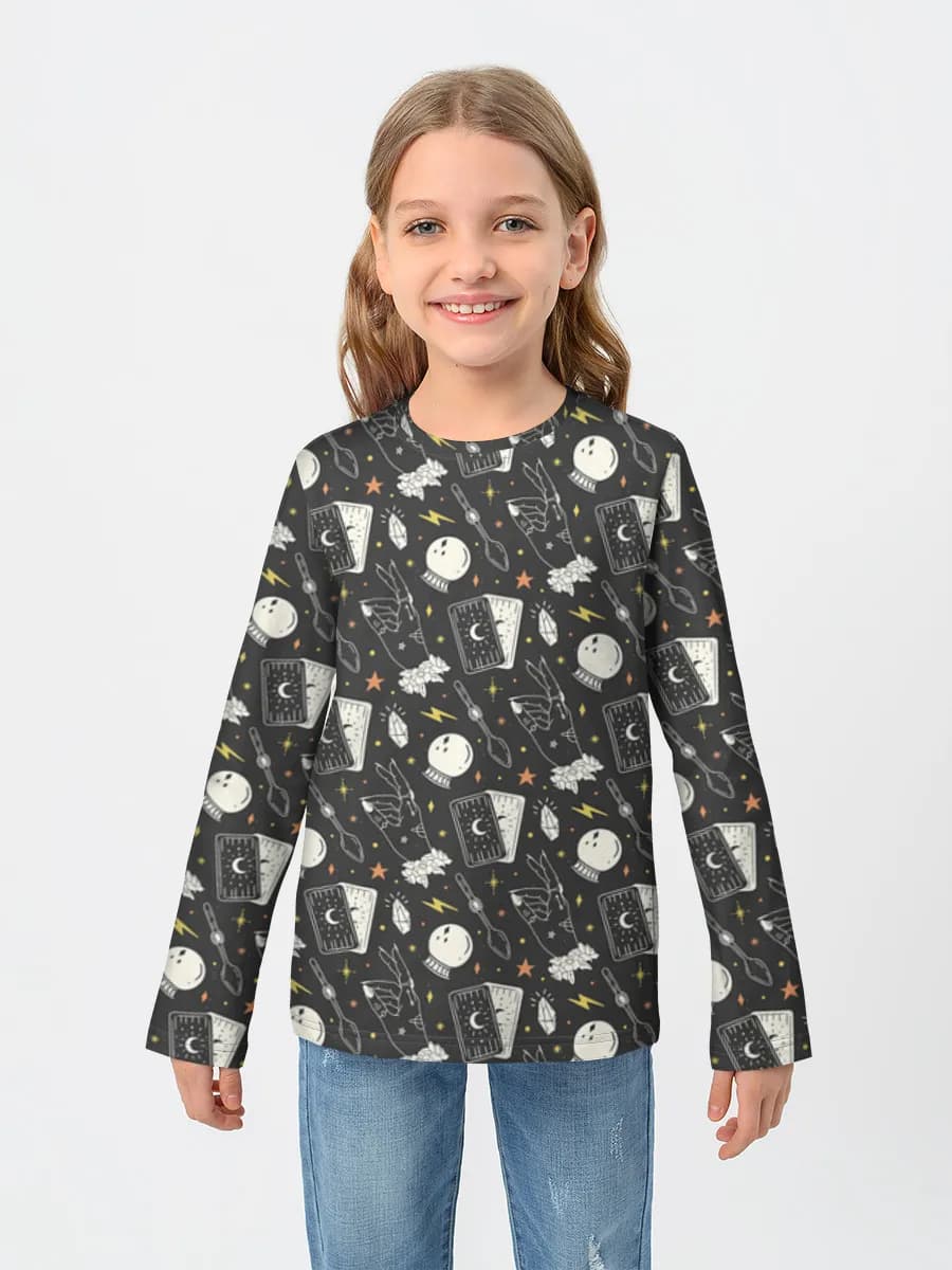 Girls' cotton long sleeve shirt