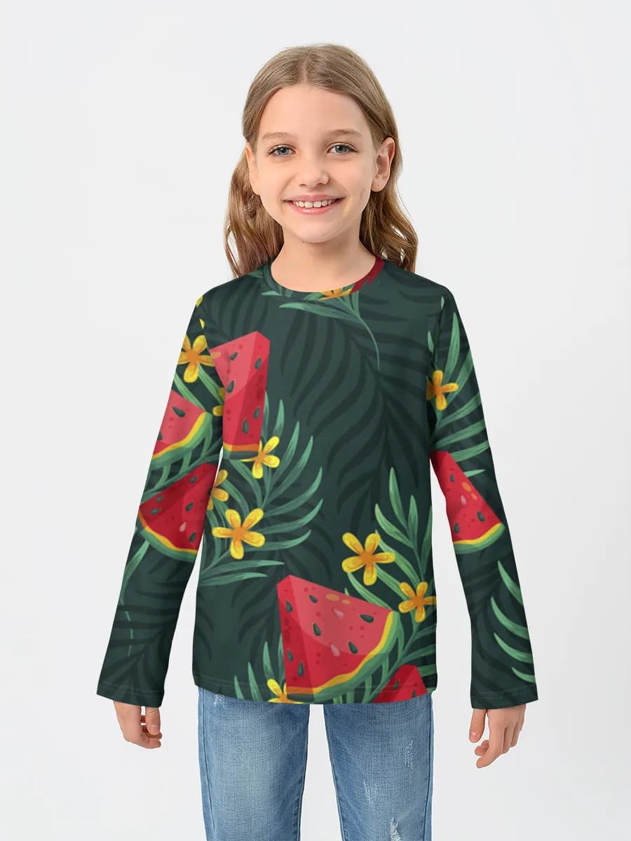 Girls' cotton long sleeve shirt
