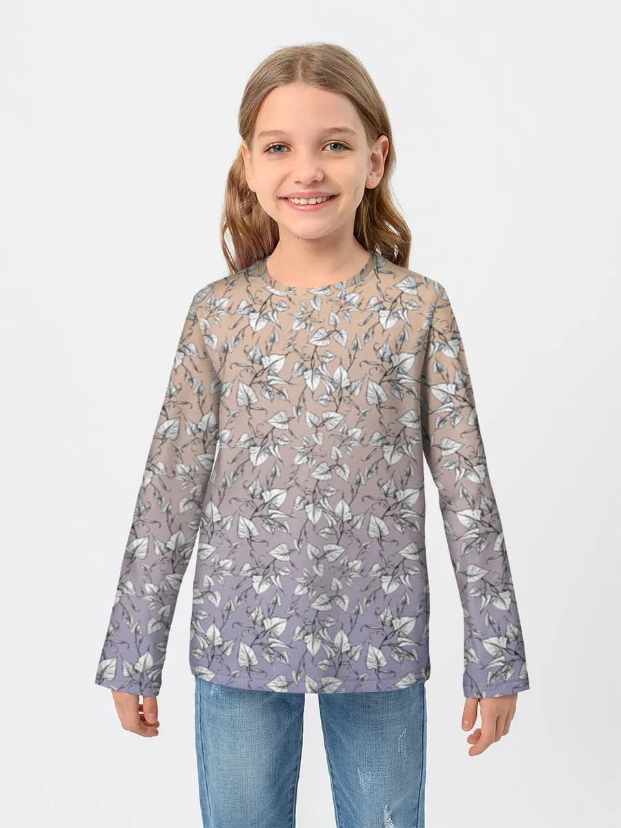 Girls' cotton long sleeve shirt