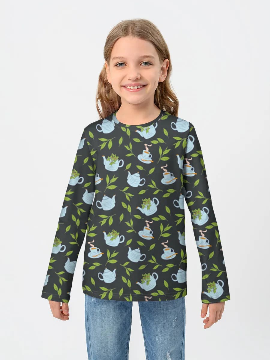 Girls' cotton long sleeve shirt