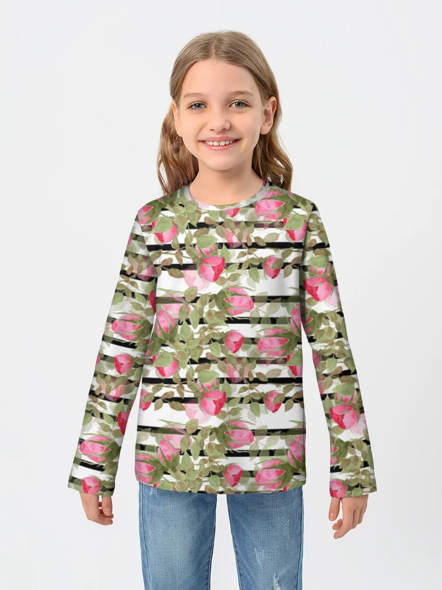 Girls' cotton long sleeve shirt