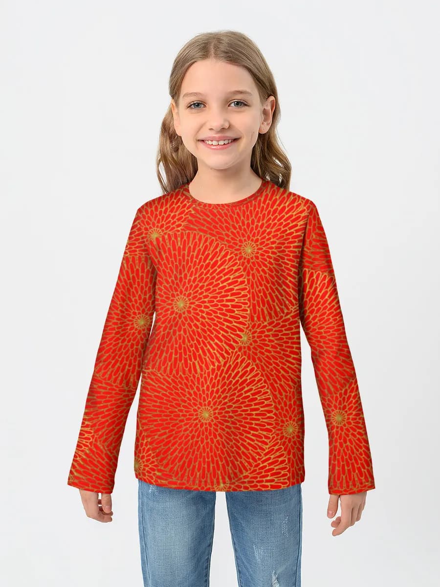 Girls' cotton long sleeve shirt