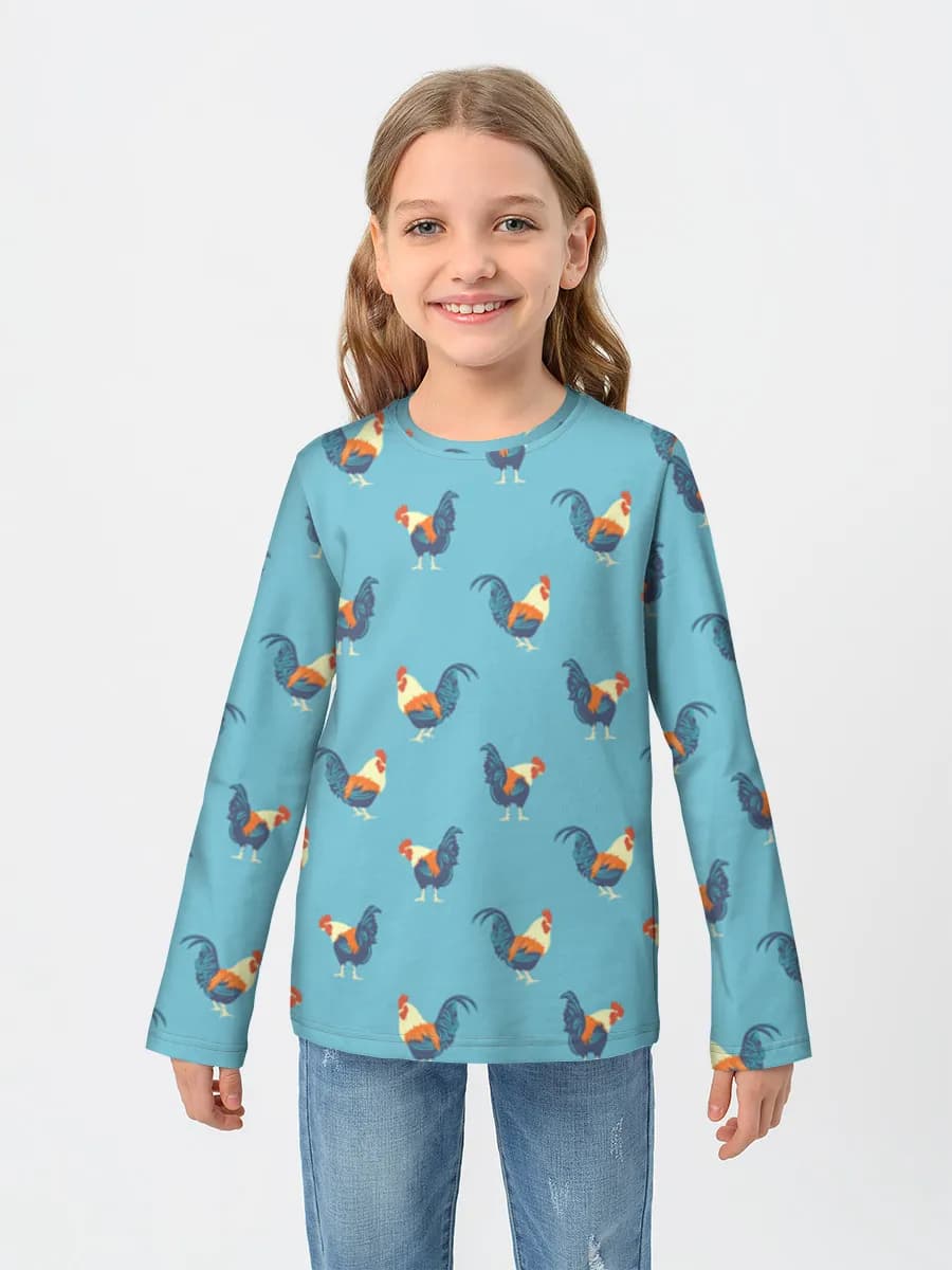 Girls' cotton long sleeve shirt