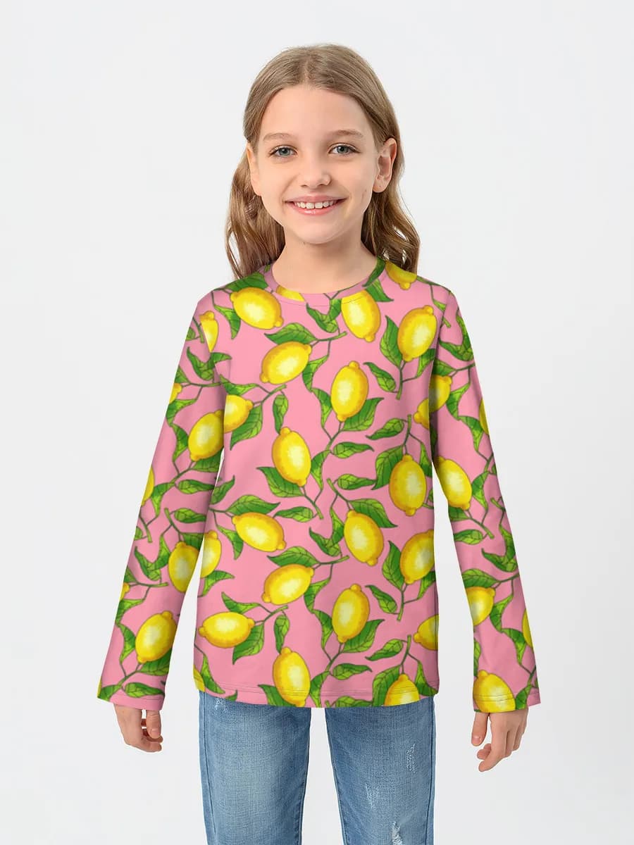 Girls' cotton long sleeve shirt