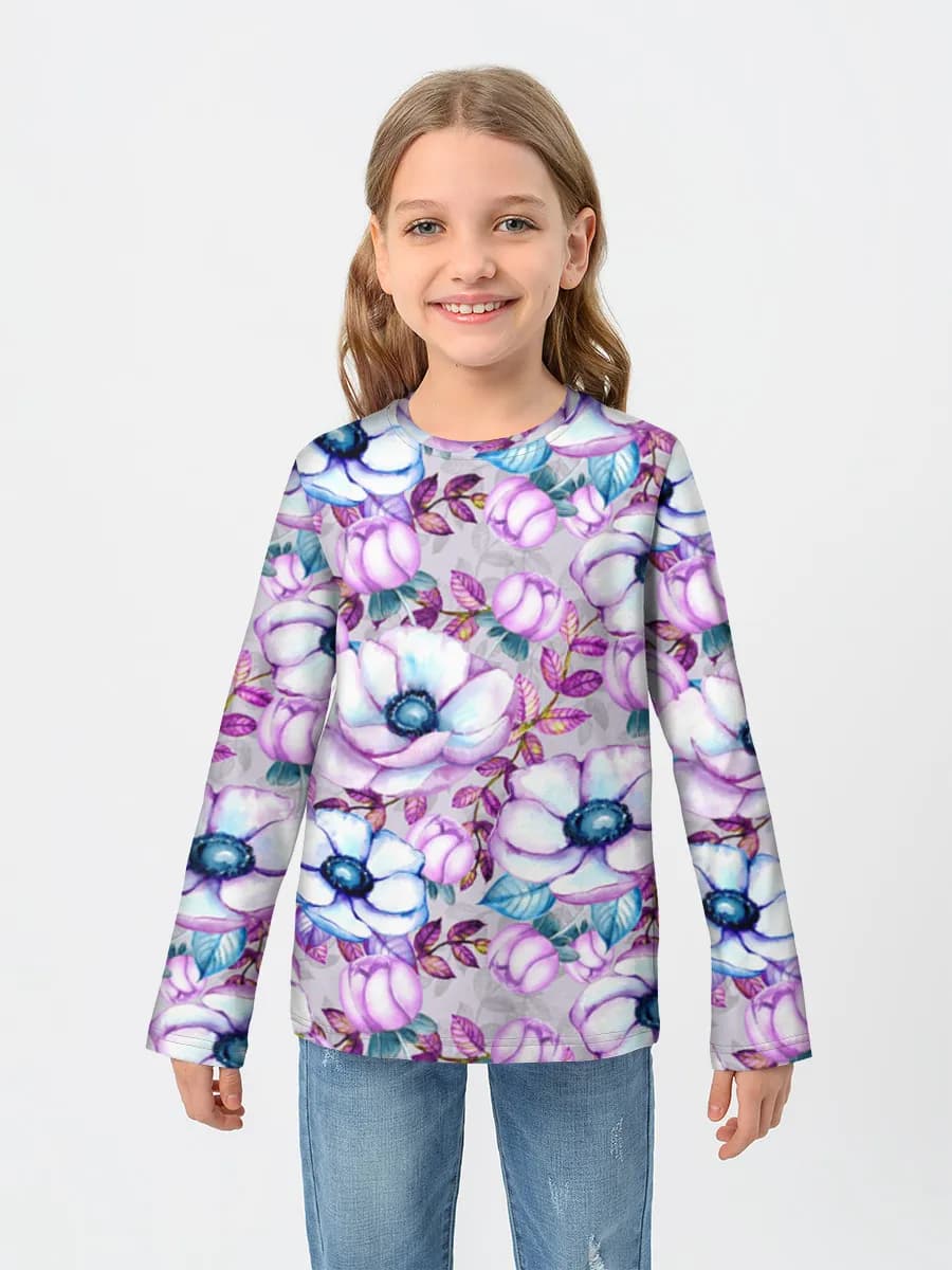Girls' cotton long sleeve shirt