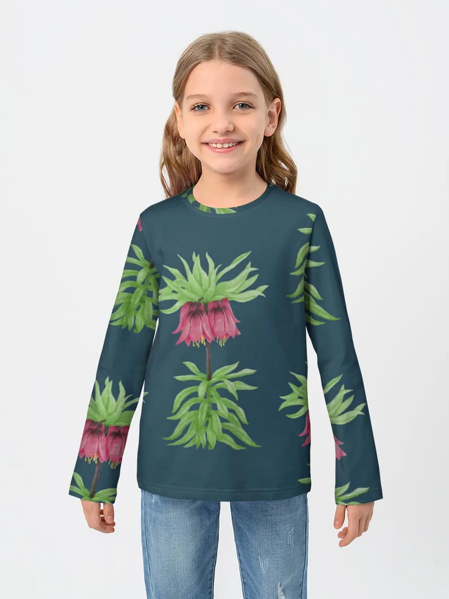 Girls' cotton long sleeve shirt
