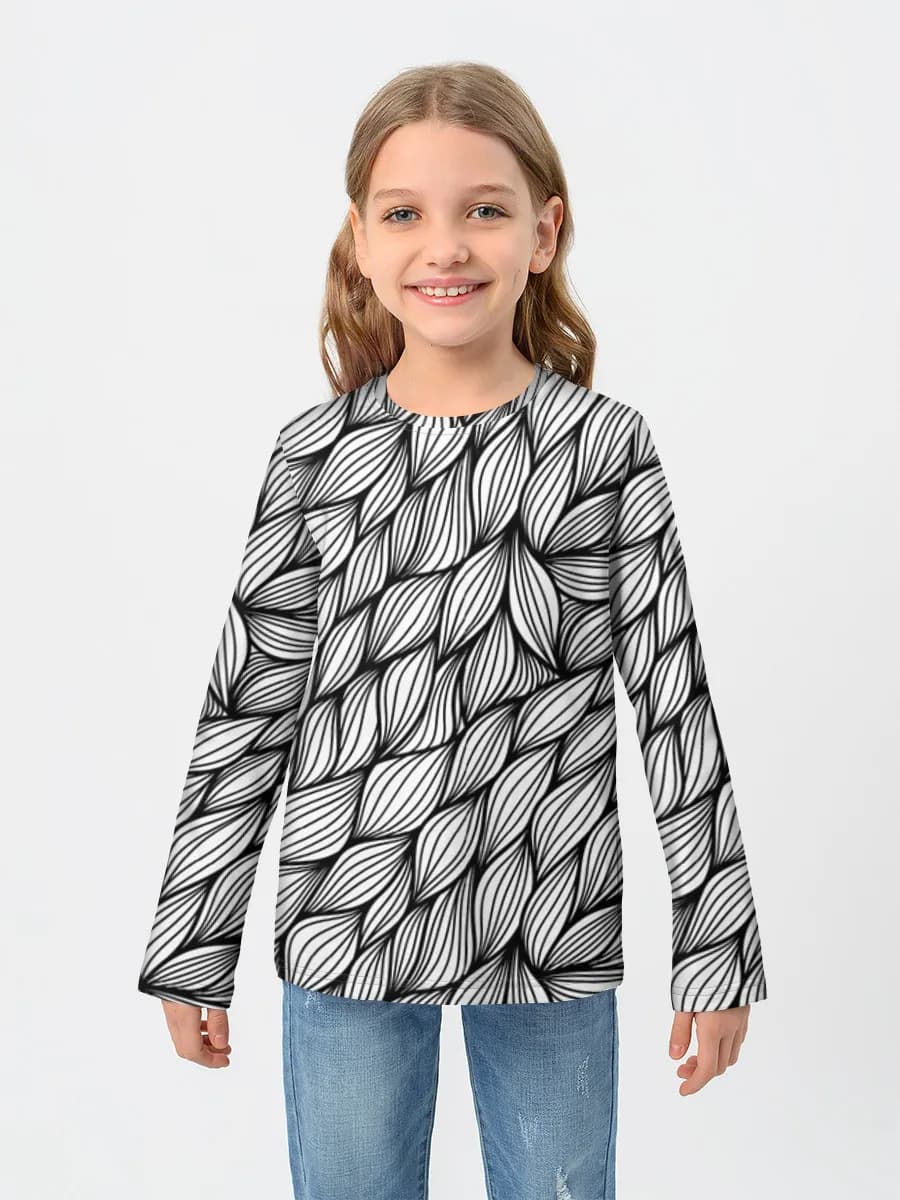 Girls' cotton long sleeve shirt