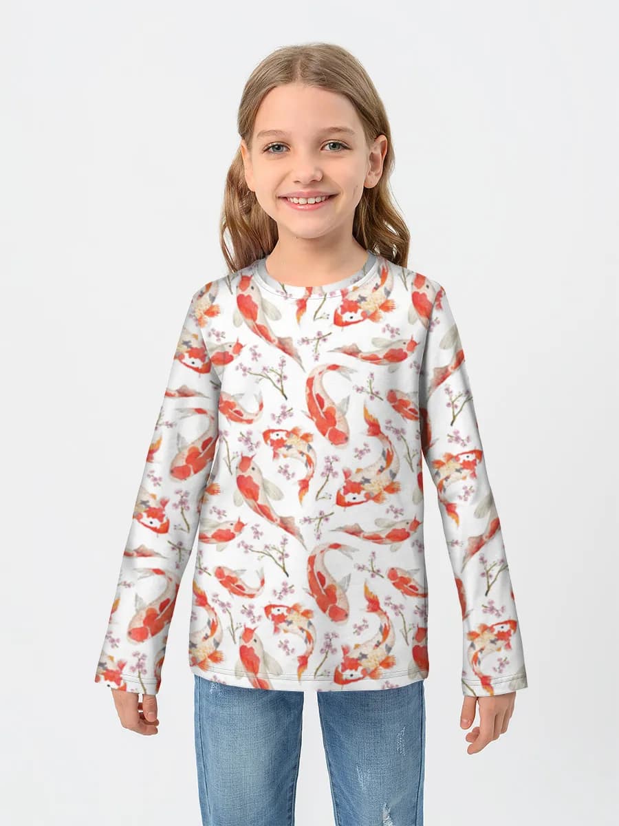 Girls' cotton long sleeve shirt