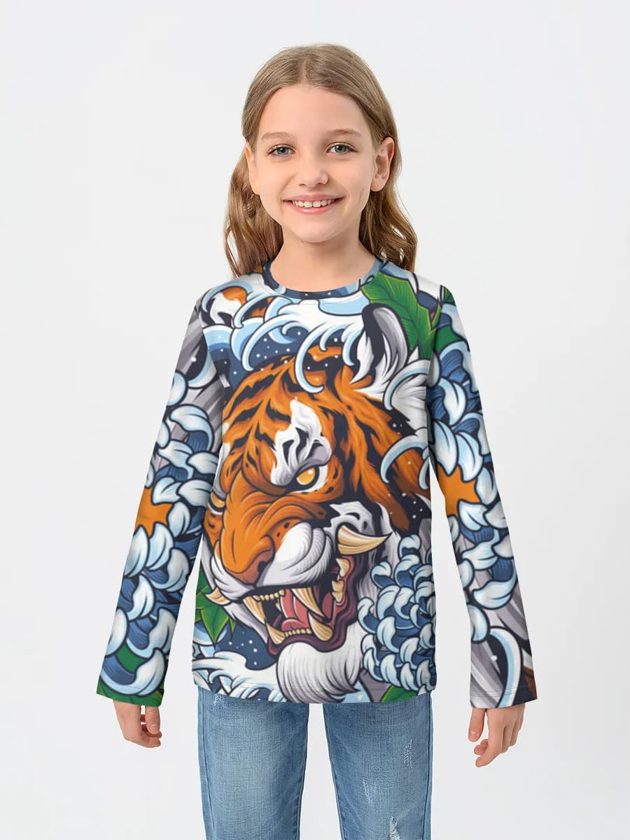 Girls' cotton long sleeve shirt