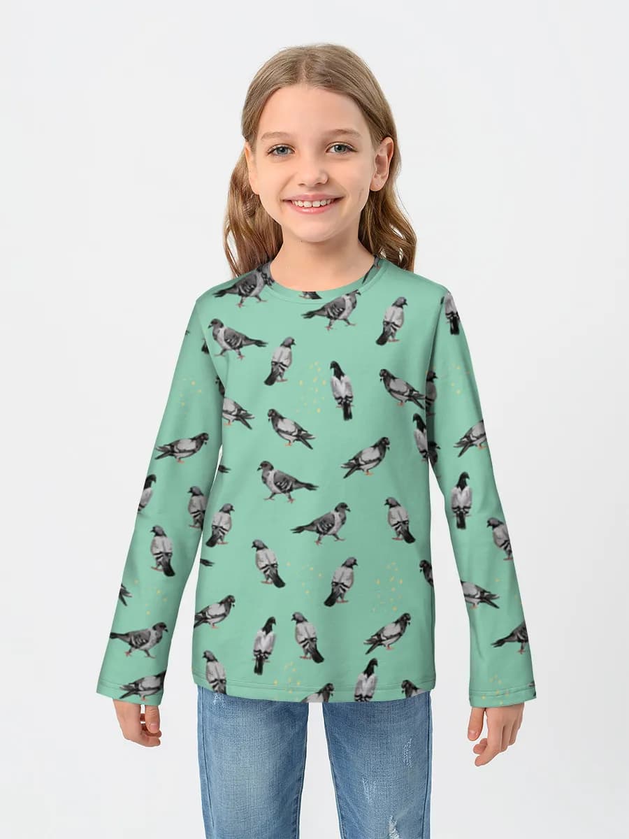 Girls' cotton long sleeve shirt
