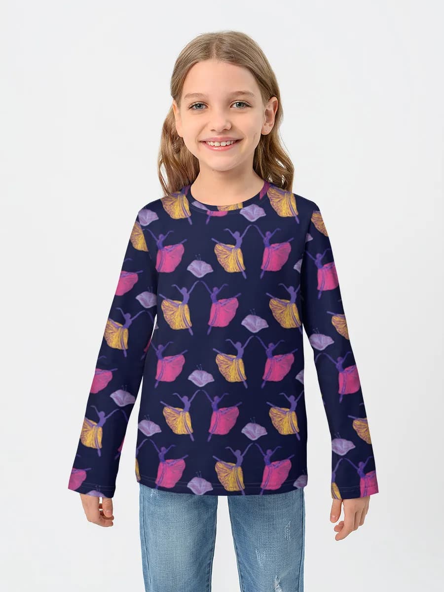 Girls' cotton long sleeve shirt