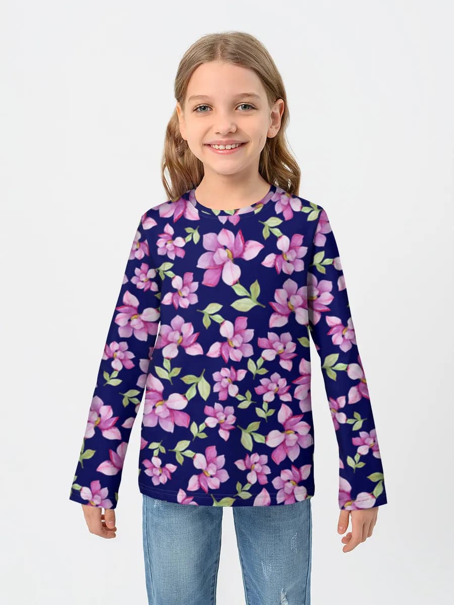 Girls' cotton long sleeve shirt