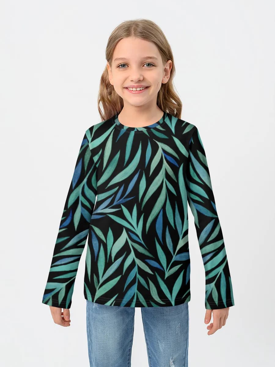 Girls' cotton long sleeve shirt