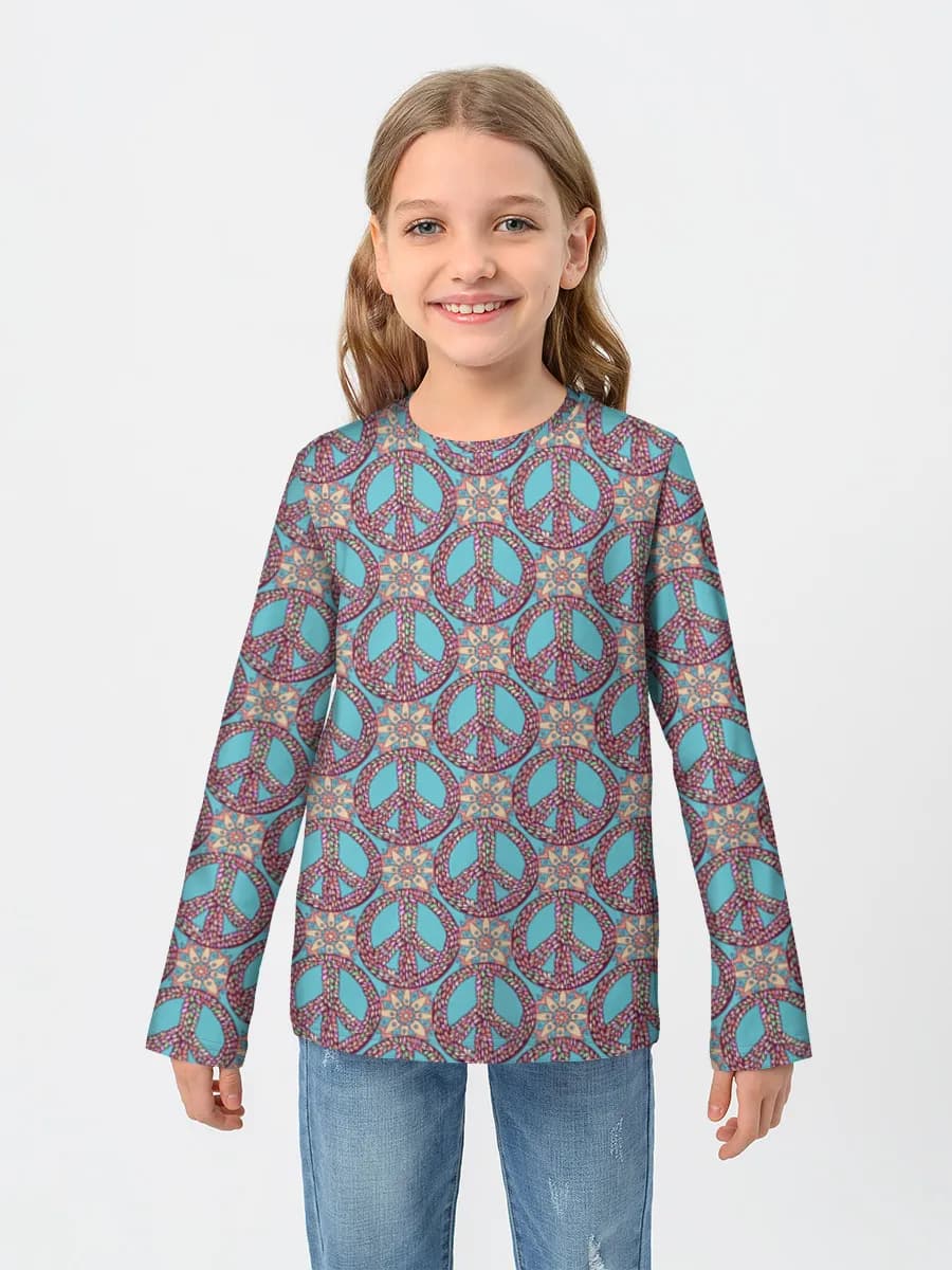 Girls' cotton long sleeve shirt