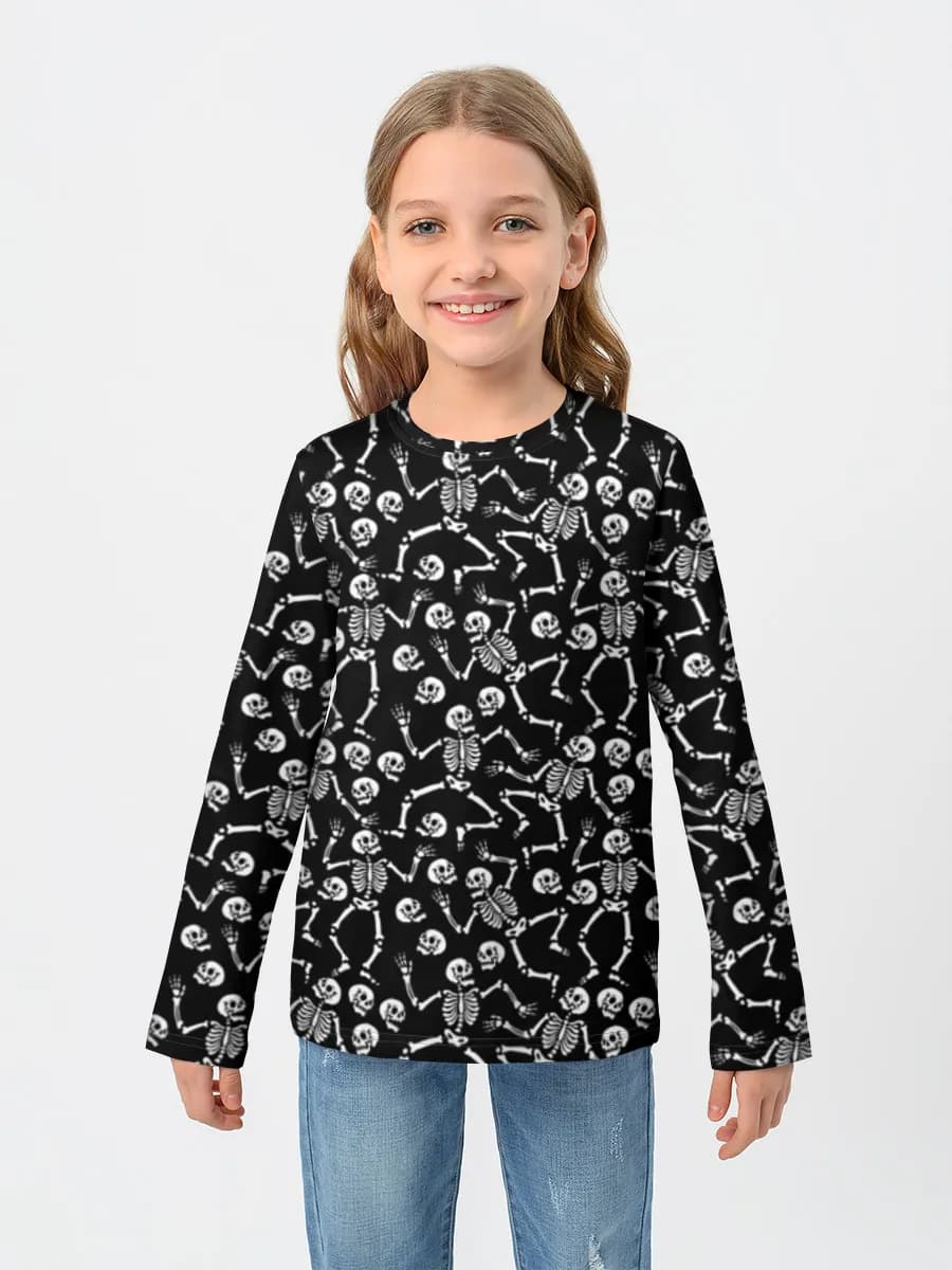 Girls' cotton long sleeve shirt