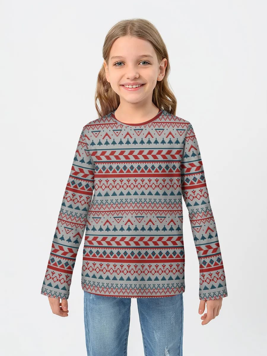Girls' cotton long sleeve shirt