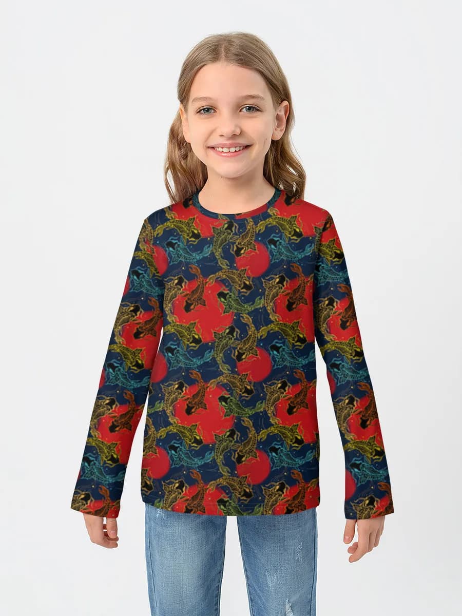 Girls' cotton long sleeve shirt