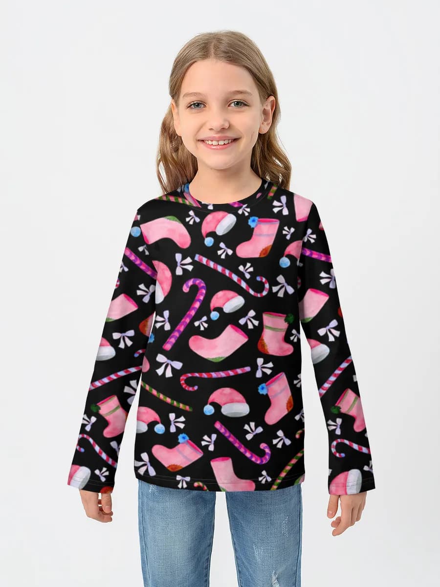 Girls' cotton long sleeve shirt