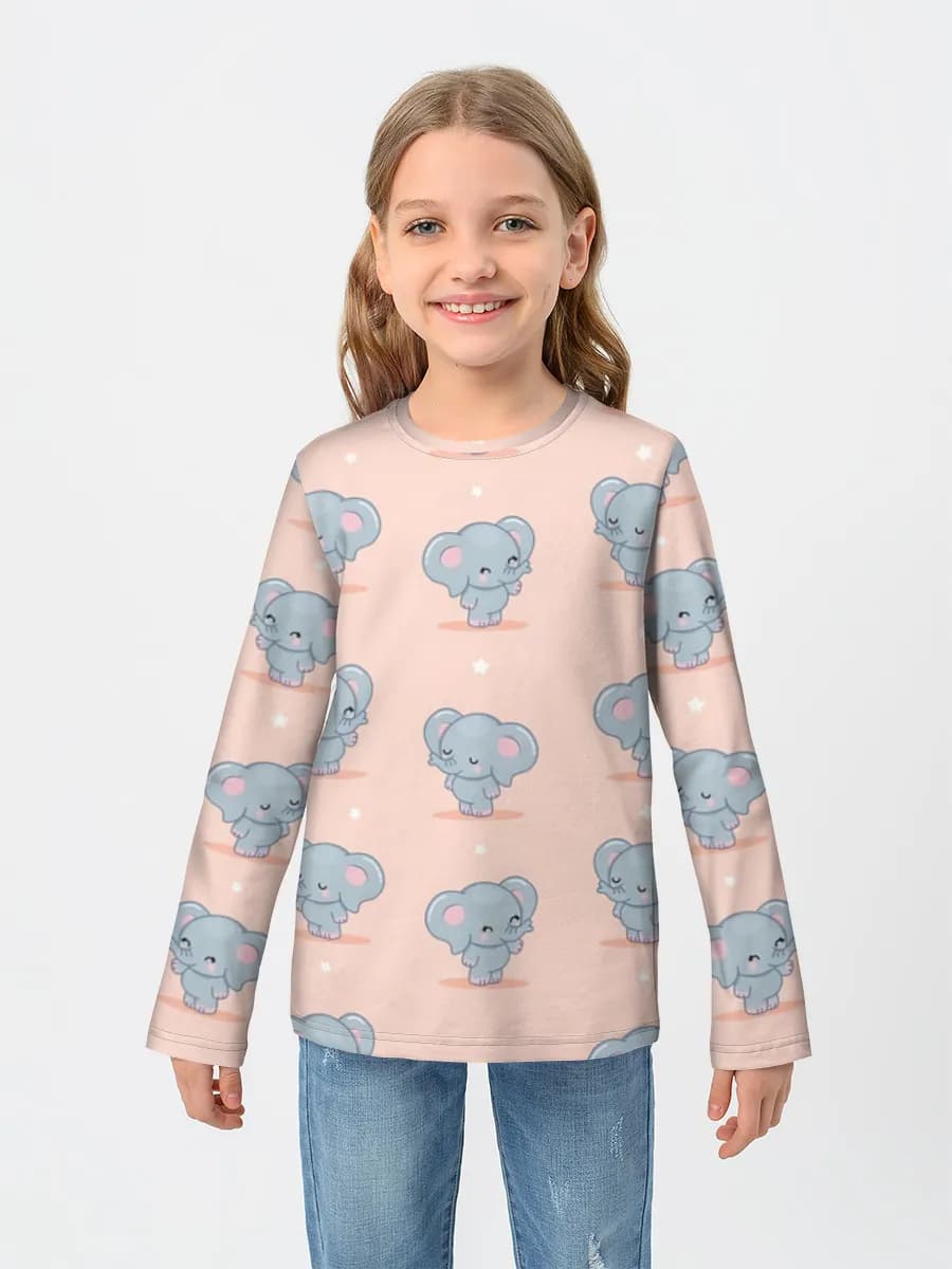 T-shirt manches longues coton fille