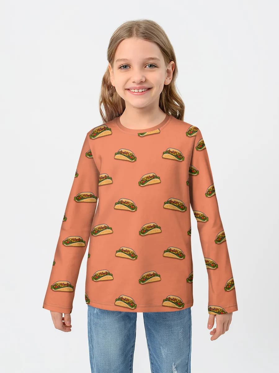 Girls' cotton long sleeve shirt