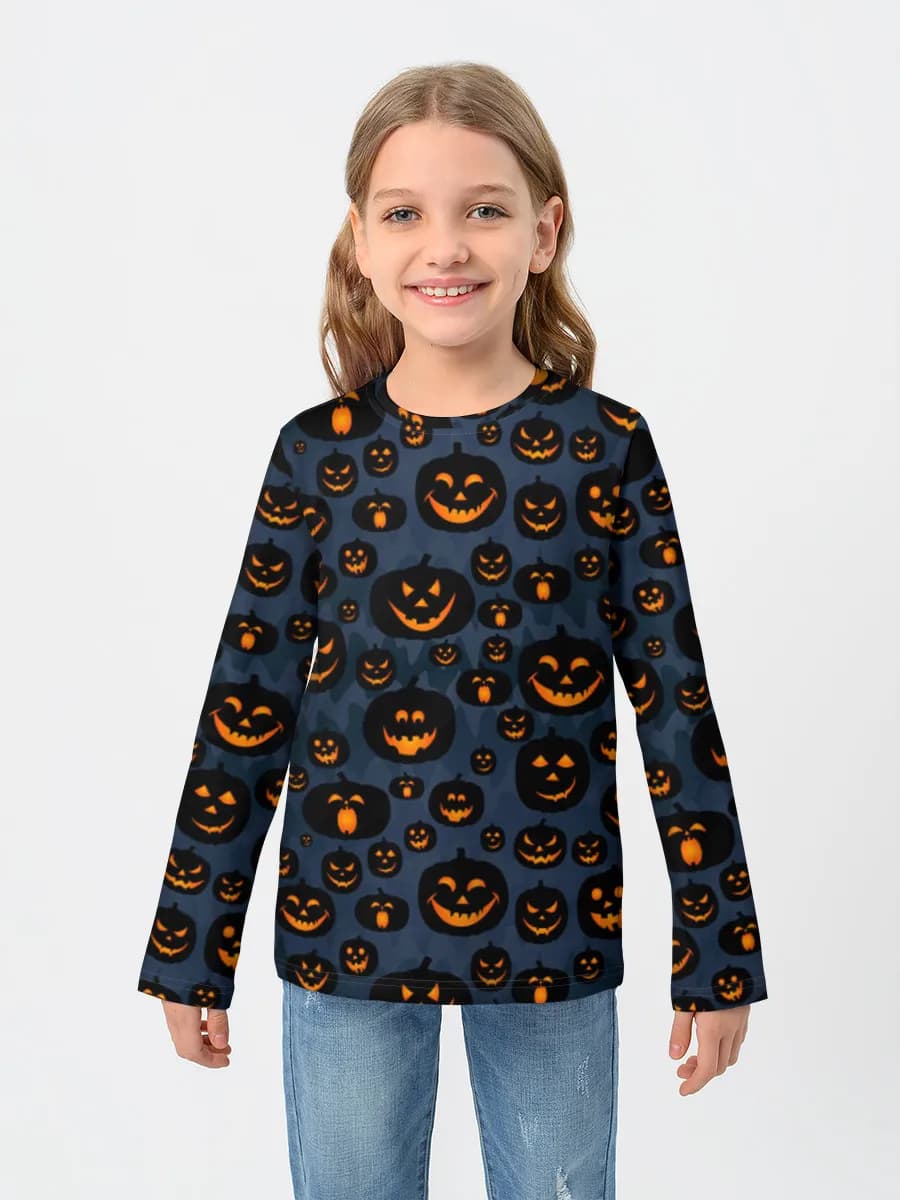 Girls' cotton long sleeve shirt