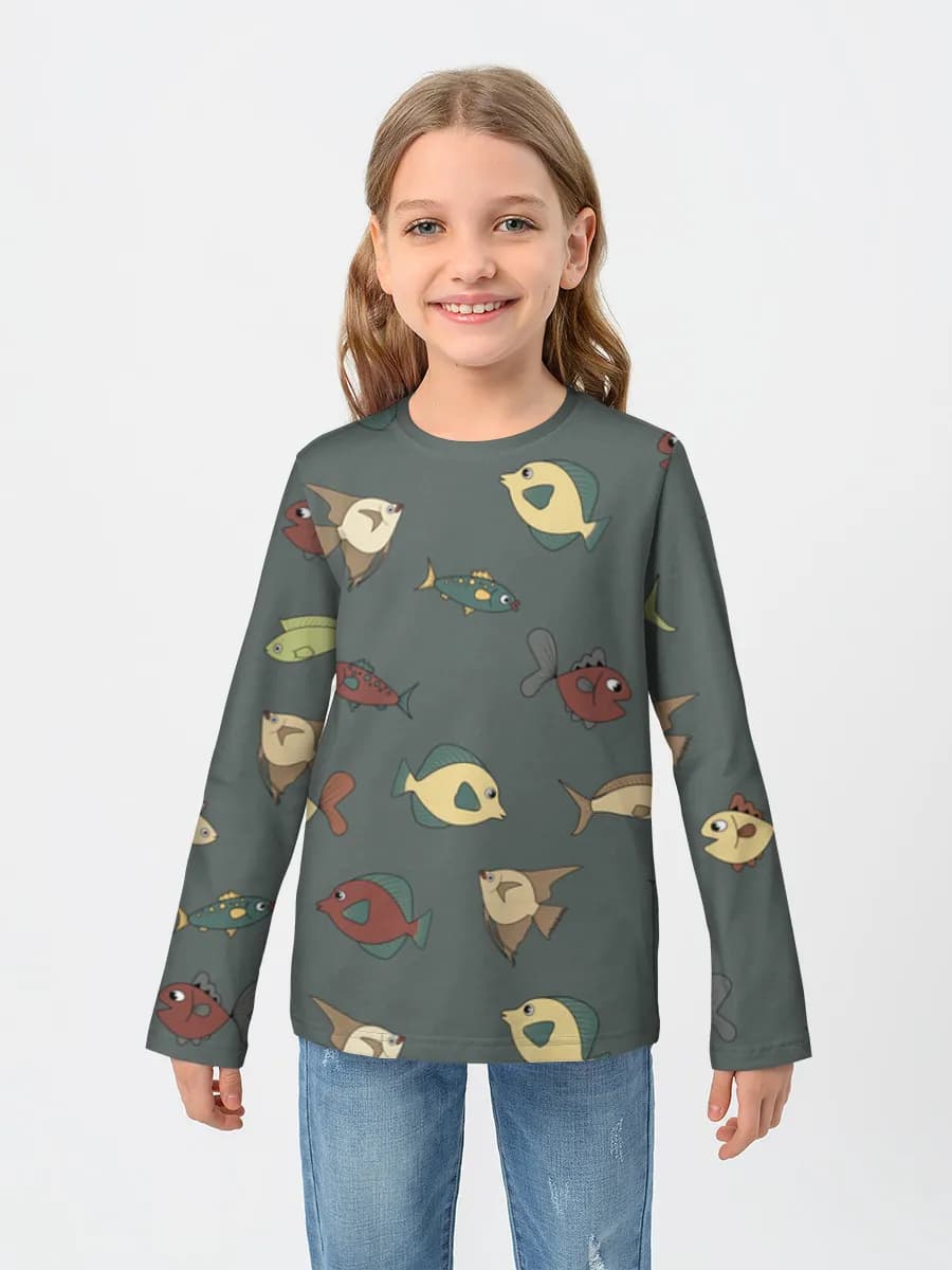 T-shirt manches longues coton fille