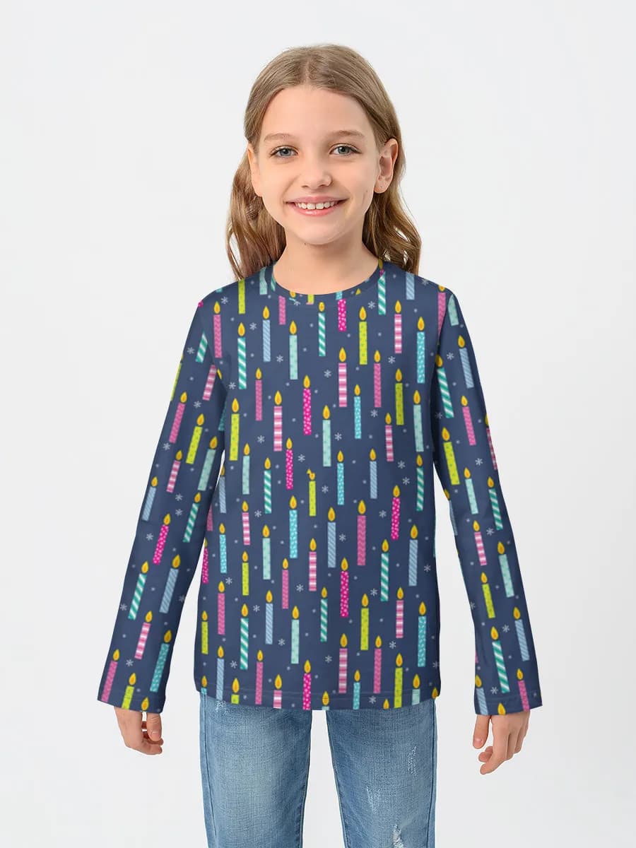 Girls' cotton long sleeve shirt