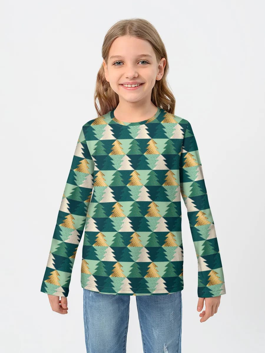 Girls' cotton long sleeve shirt