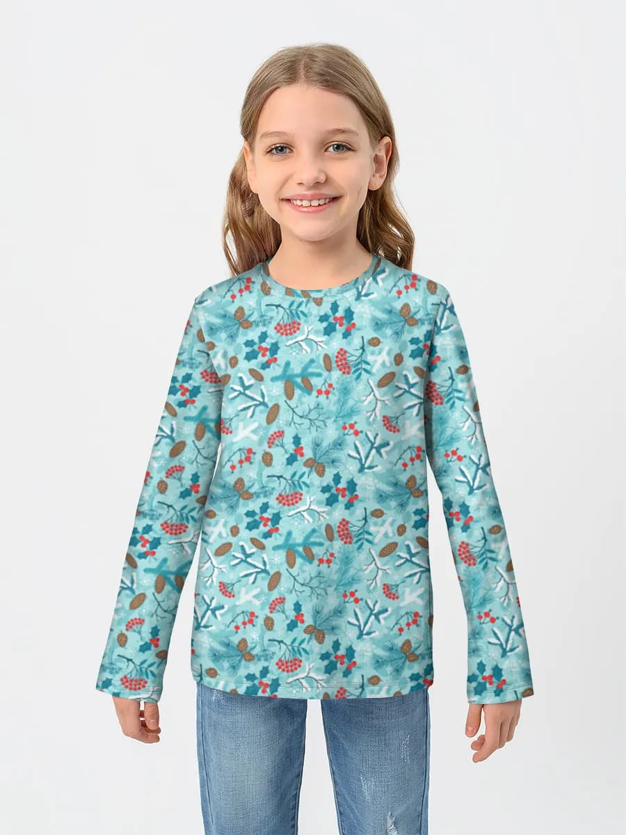 Girls' cotton long sleeve shirt