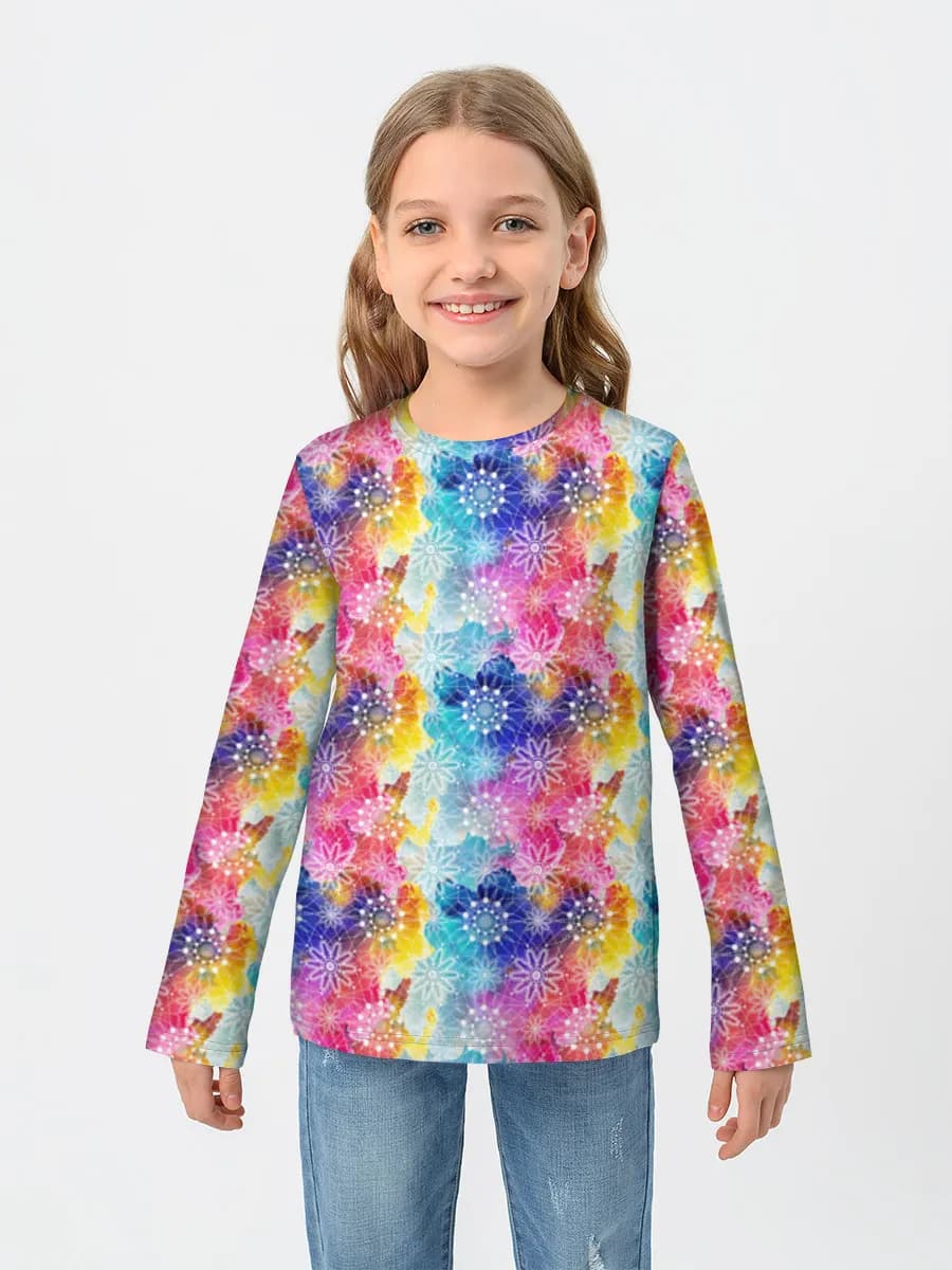Girls' cotton long sleeve shirt