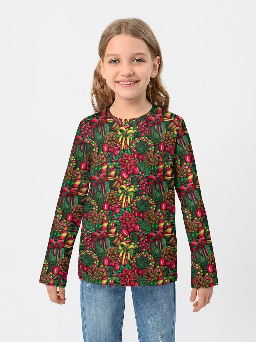 Girls' cotton long sleeve shirt