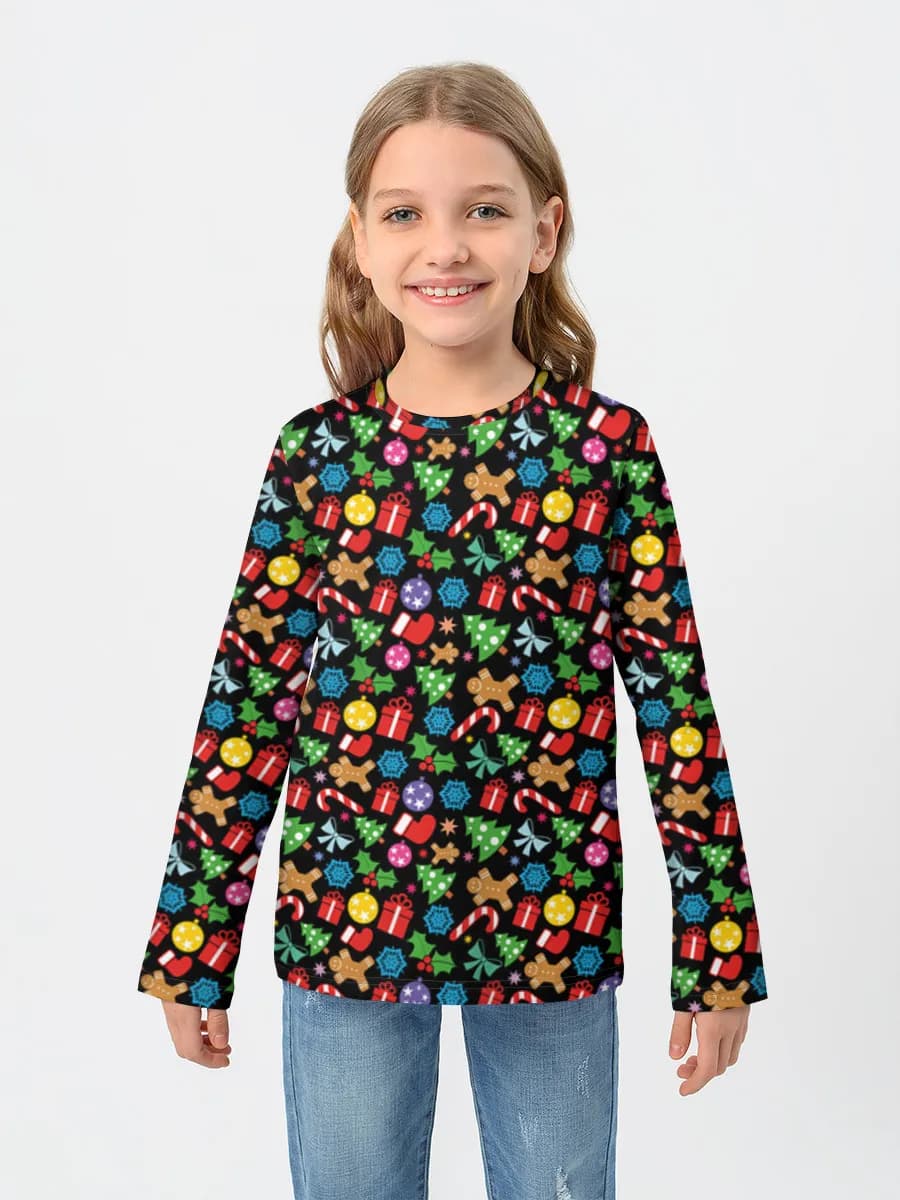 Girls' cotton long sleeve shirt