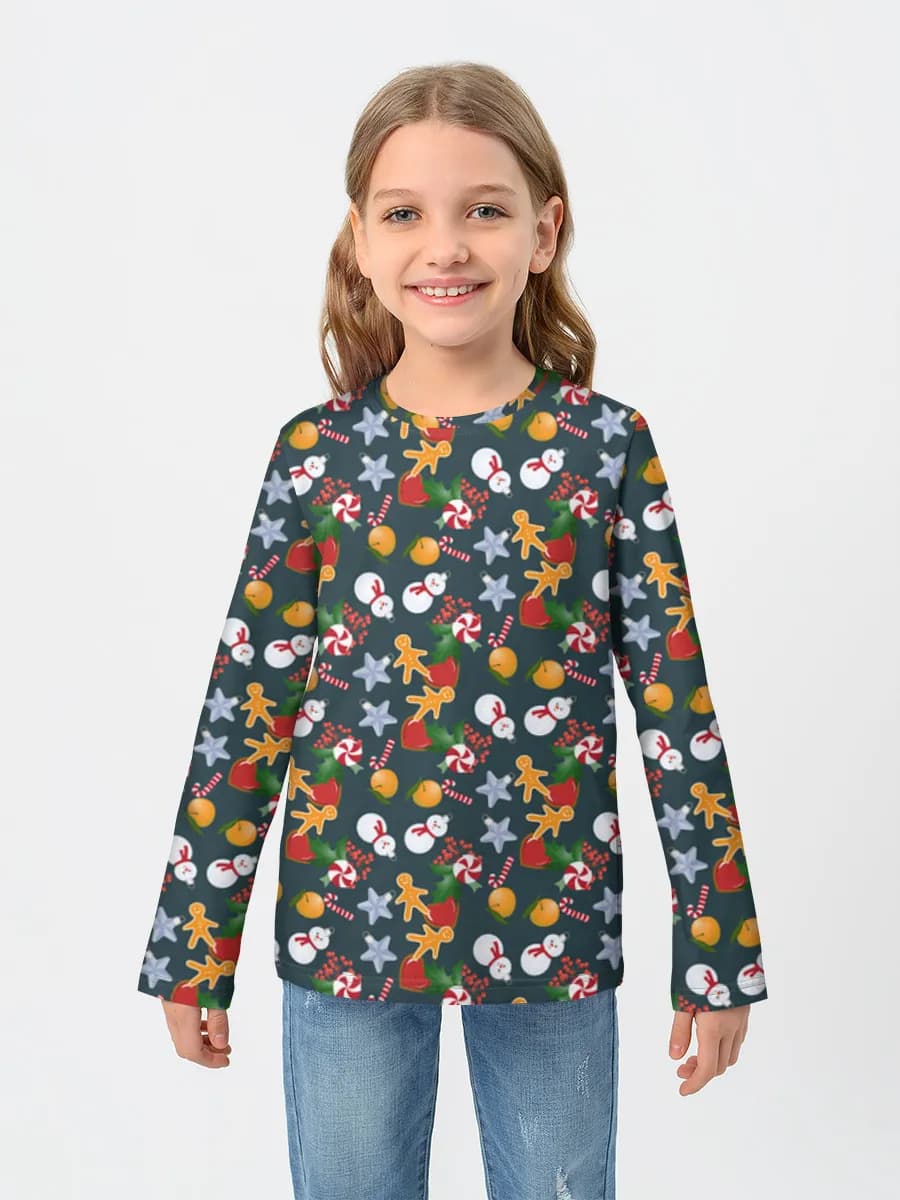 Girls' cotton long sleeve shirt