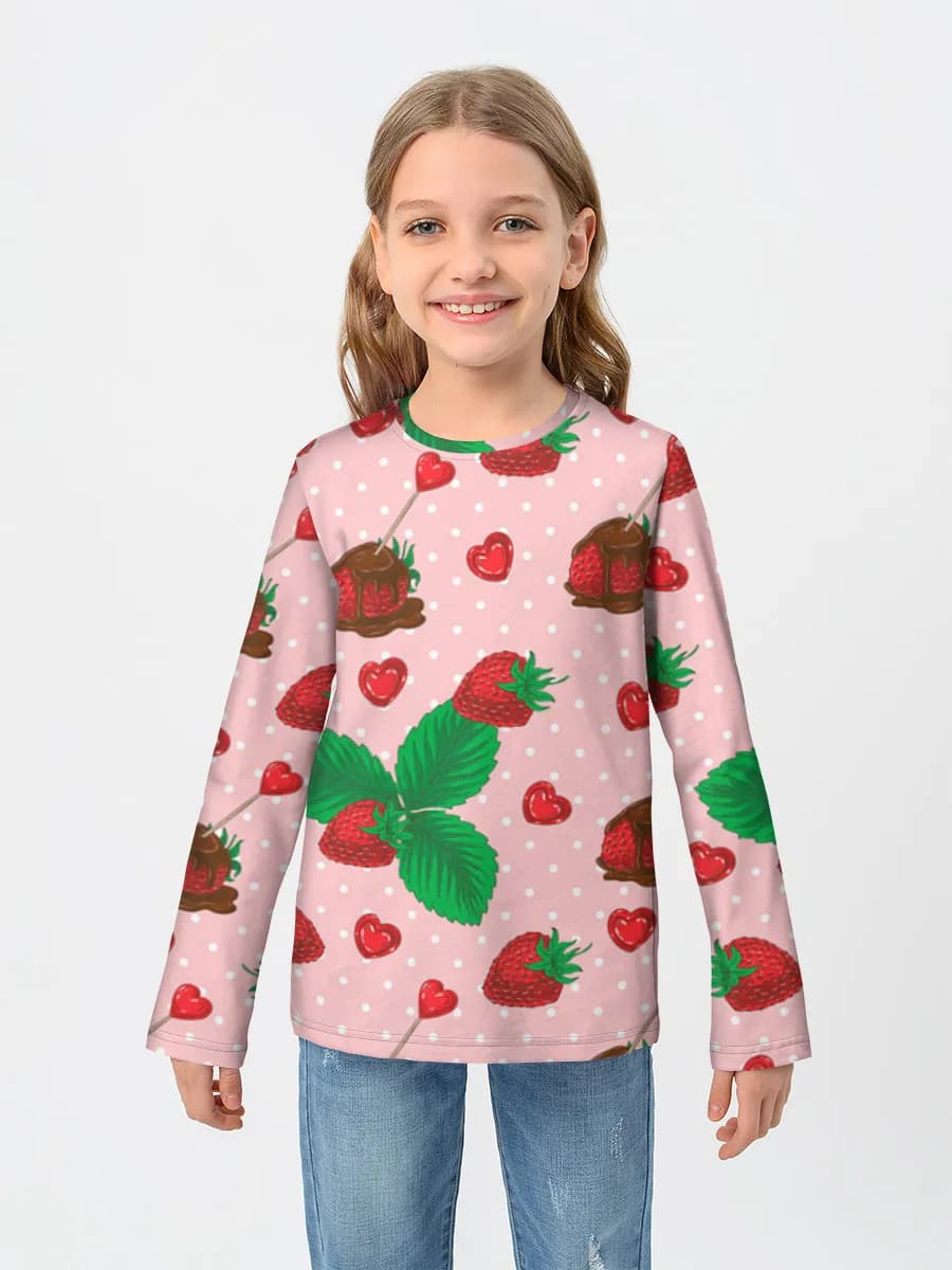 Girls' cotton long sleeve shirt