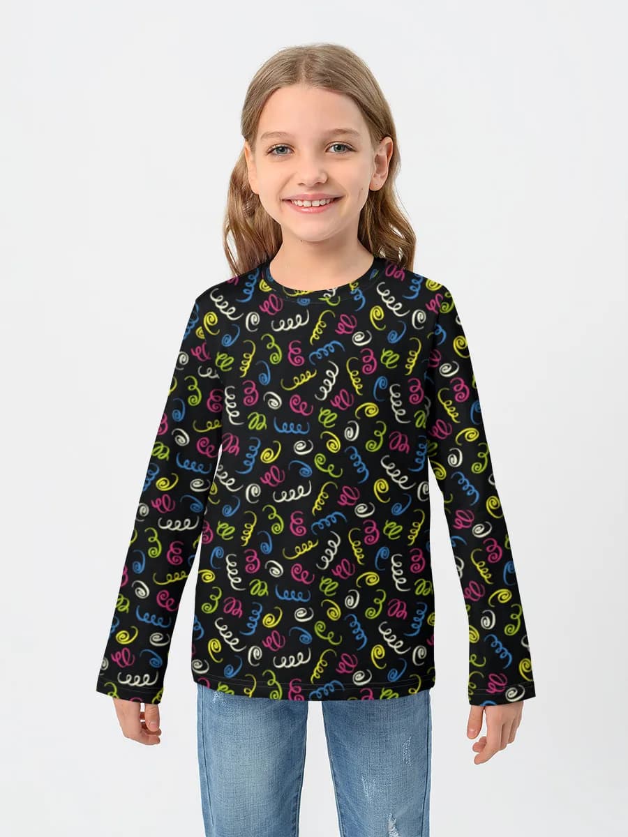 Girls' cotton long sleeve shirt