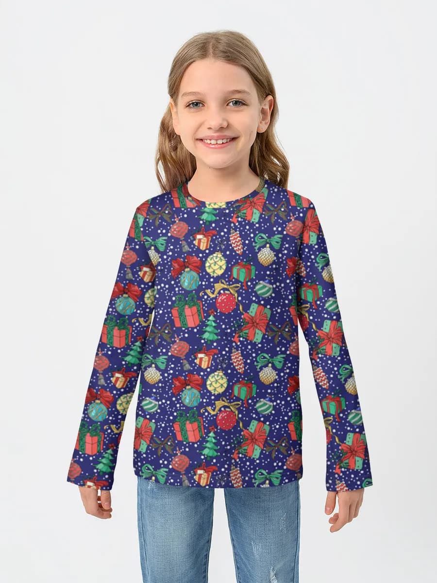 Girls' cotton long sleeve shirt